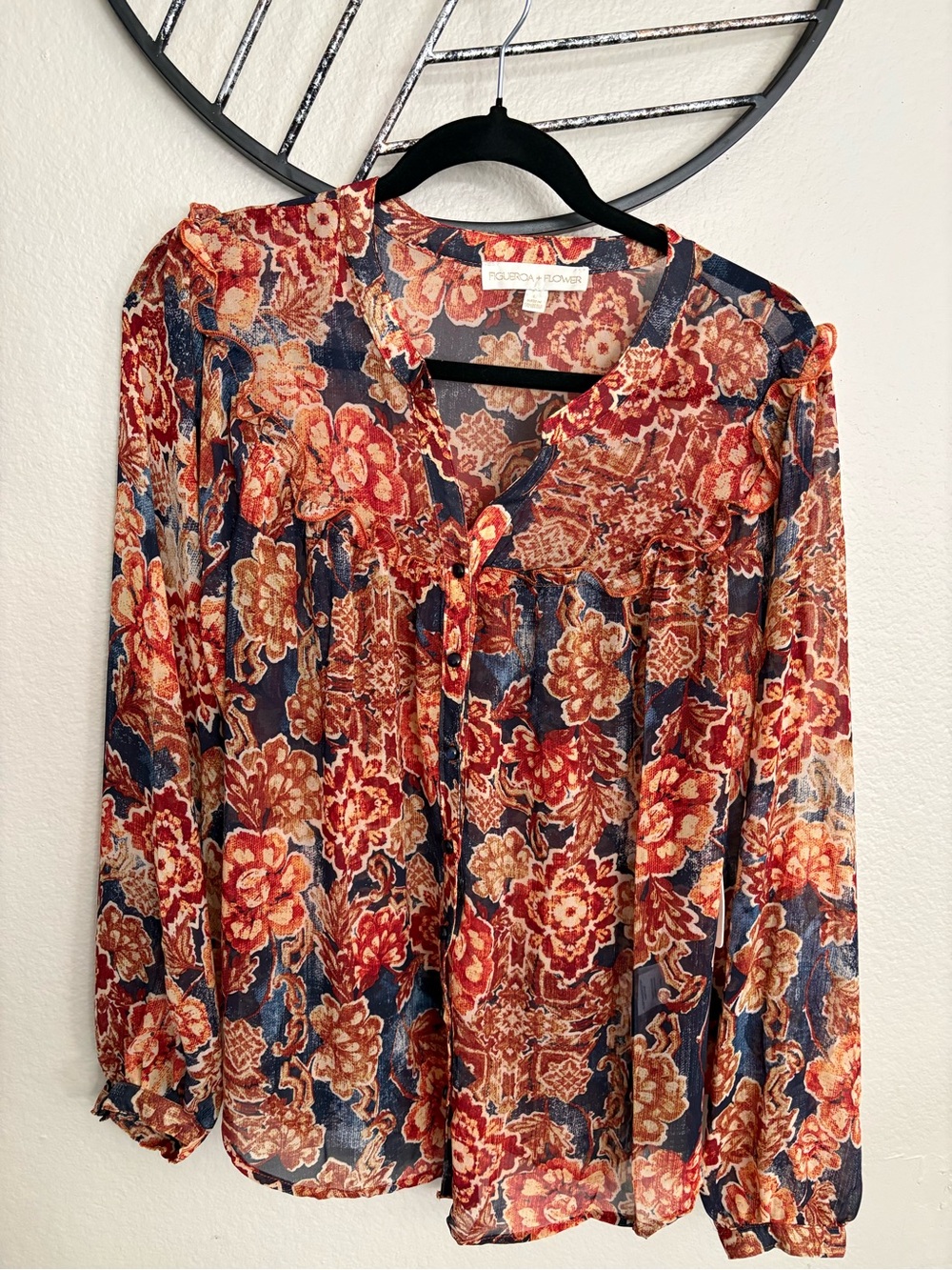 Figuero + Flower Boho floral blouse